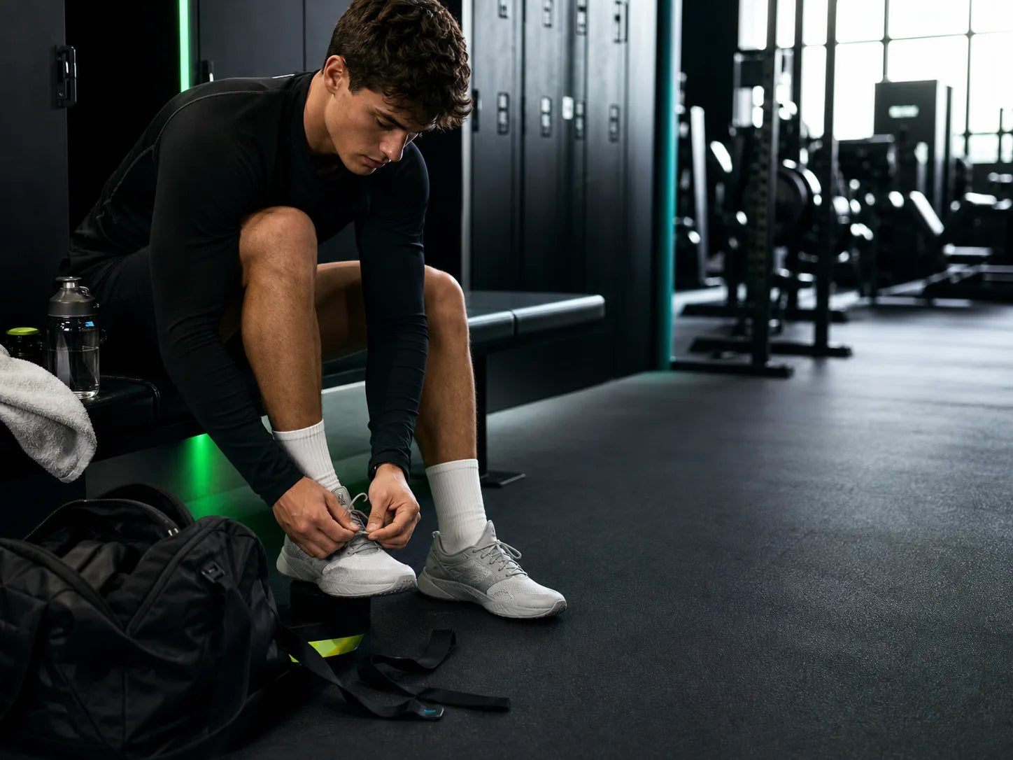 Athlete preparing for an early training session